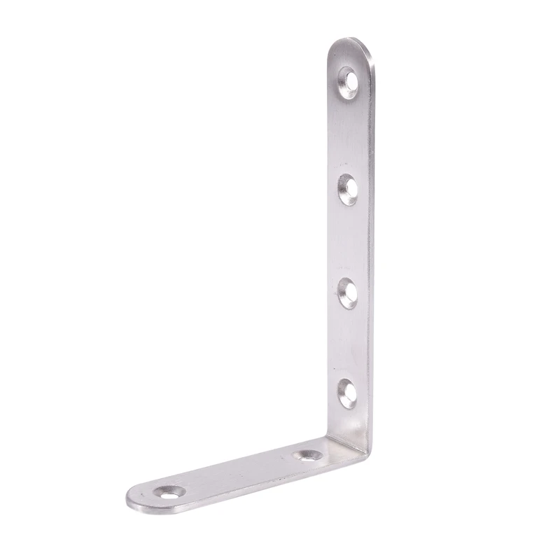 125X75mm L Shape Stainless Steel Shelf Corner Brace Angle Bracket & Metal 8 Holes 250Mm