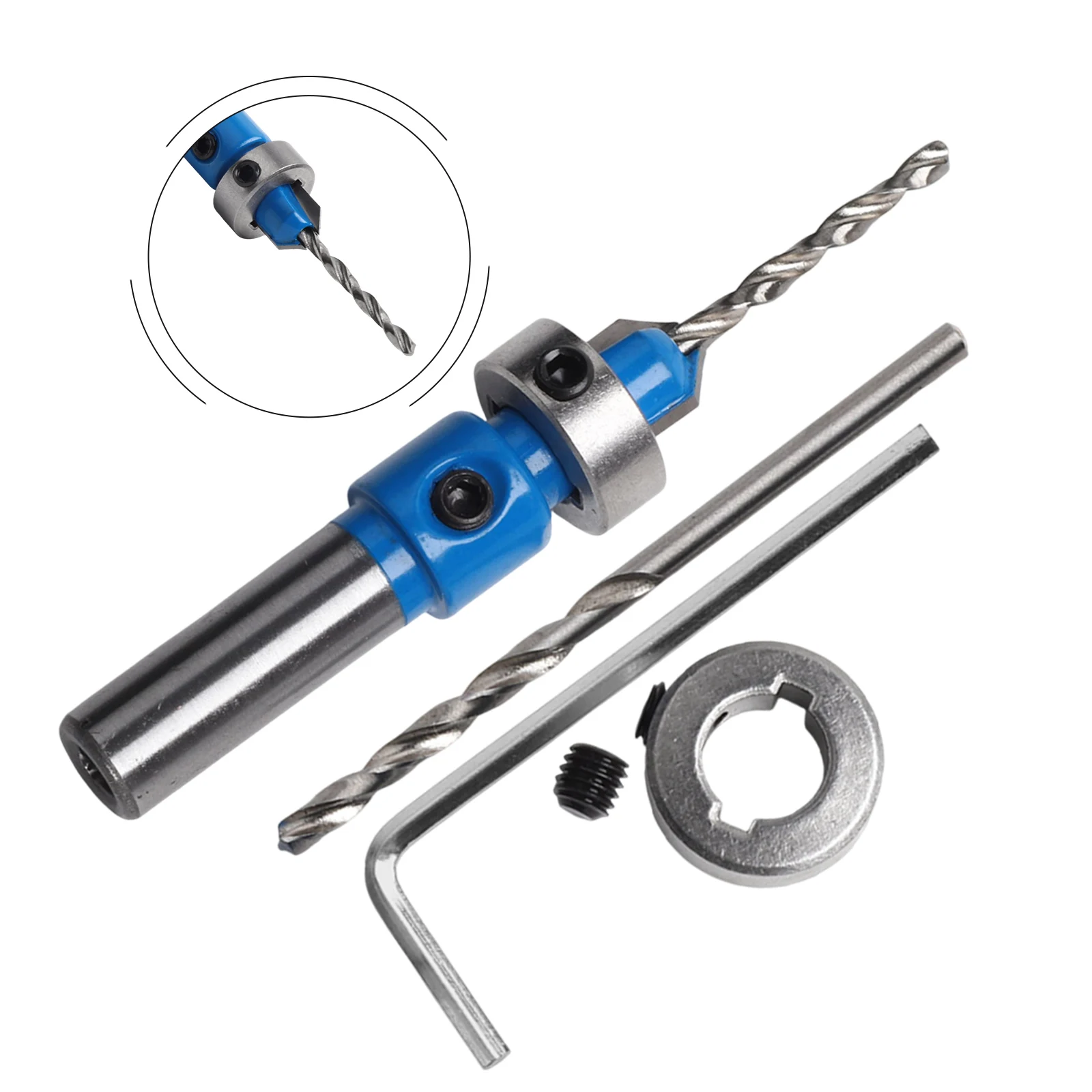 Grey Adjustable Milling Cutter Milling Cutter Clean Burr-Free Openings Integrated Limit Stop Large Chip Removal Groove