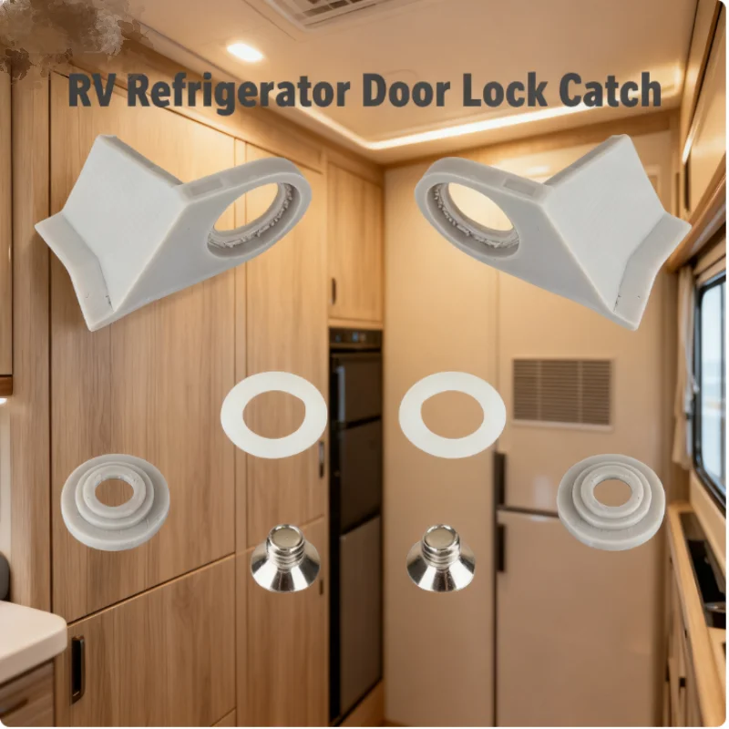 Caravan Door Catch Lock Latch For Dometic Electrolux Refrigerator Door Lock Snap Fridge Door Latch Kit 241234560 RV Accessory