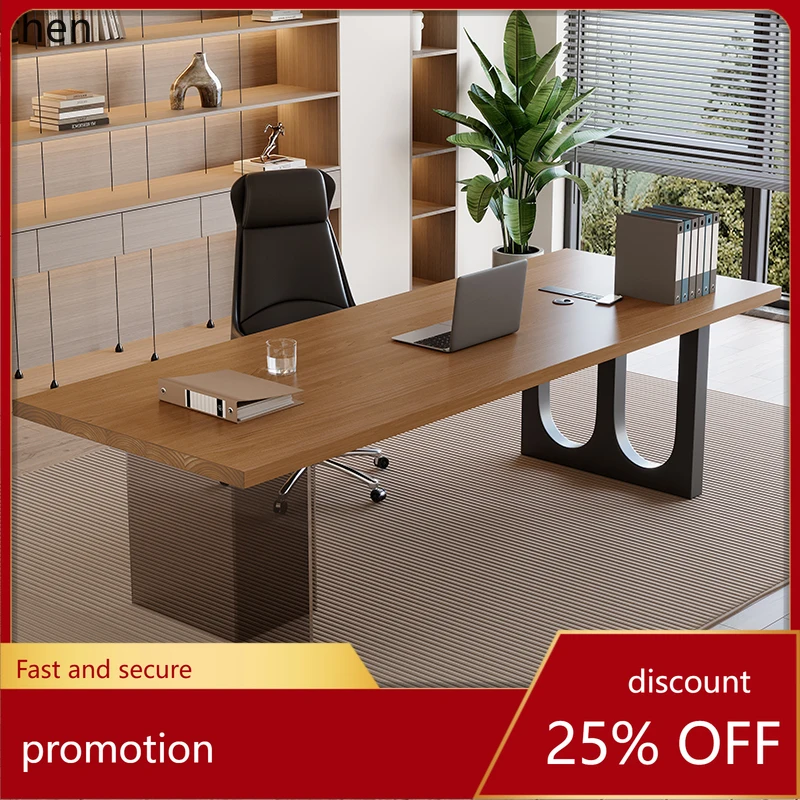 

HT acrylic suspended solid wood office desk workbench office computer desk and chair