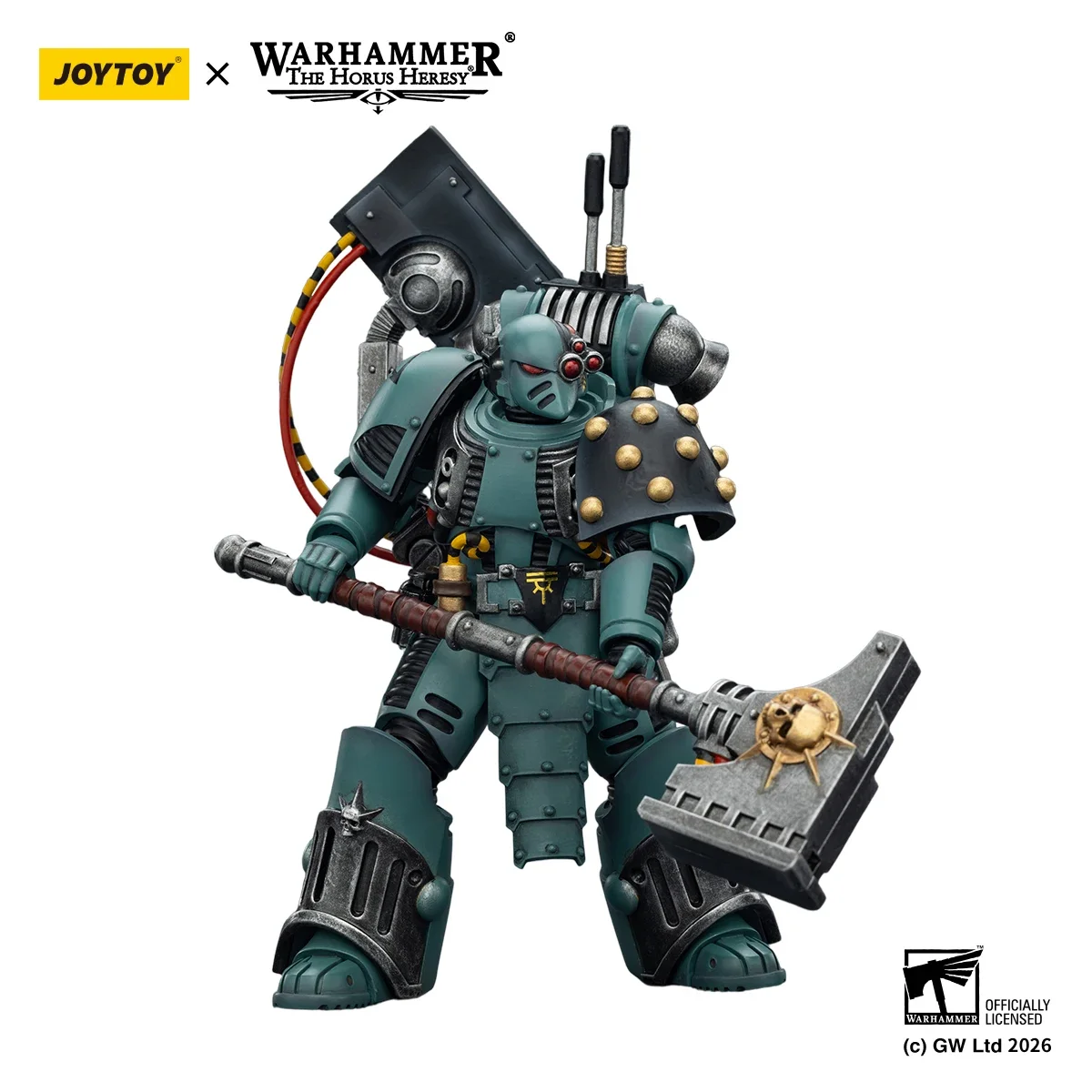 【MT】JOYTOY Warhammer 40K Sons of Horus Tybalt Marr Captain of The 18th Company Siege Breaker 1/18 Action Figure Model view 5