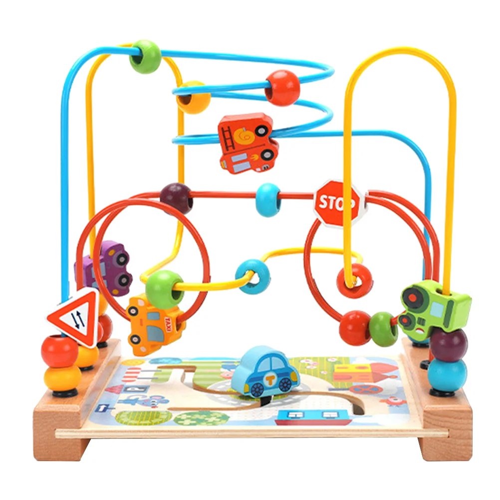 Bead Maze Children’s Toys Funny Ocean Beaded Plaything Wooden Cognitive Baby Multifunctional Round Beads Kids