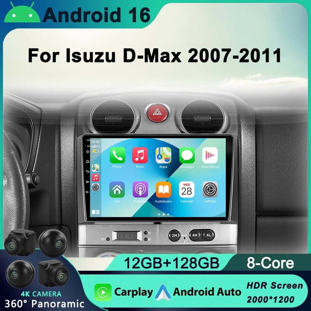 

Android 16 4G WIFI Android Auto Car Radio For Isuzu D-Max DMAX 2007 2008 2009 2010 2011 GPS Navigation No DVD Player