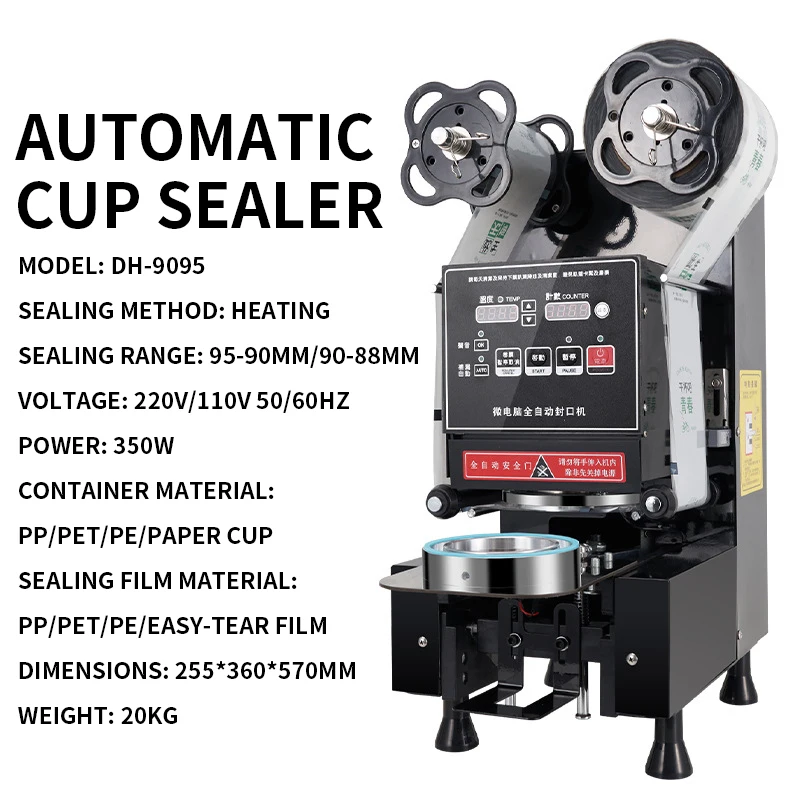 Mesin penyegel otomatis penuh untuk teh susu penggunaan komersial kaliber 88/90/95 kertas plastik minuman panas dan dingin langsung dari pabrik