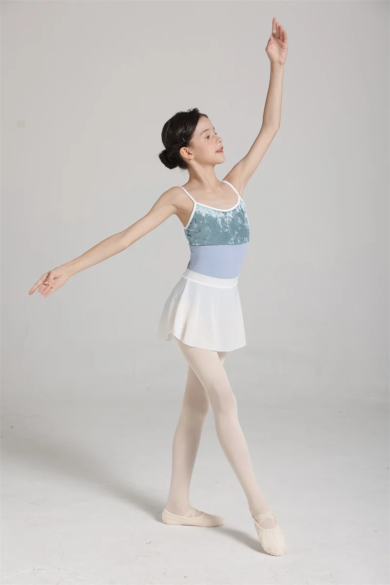 Heißer Verkauf billig hochwertige Kinder Mädchen Kinder tanz tragen hoch Spandex gewickelt Mesh Ballett röcke – Detail 24