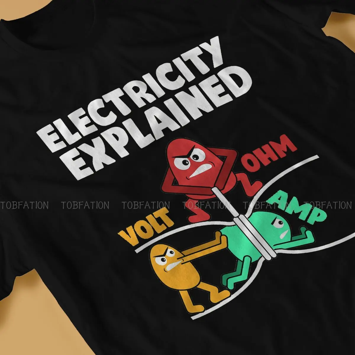 Funny Electrician Design Explains  Electrical Engineering Electricity Tshirt Top Cotton Oversized O-Neck Men\'s Casual Men Tshirt