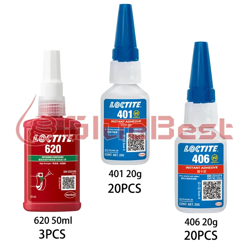 LOCTITE 401 20g 406 20g 20PCS 620 50ML 3PCS