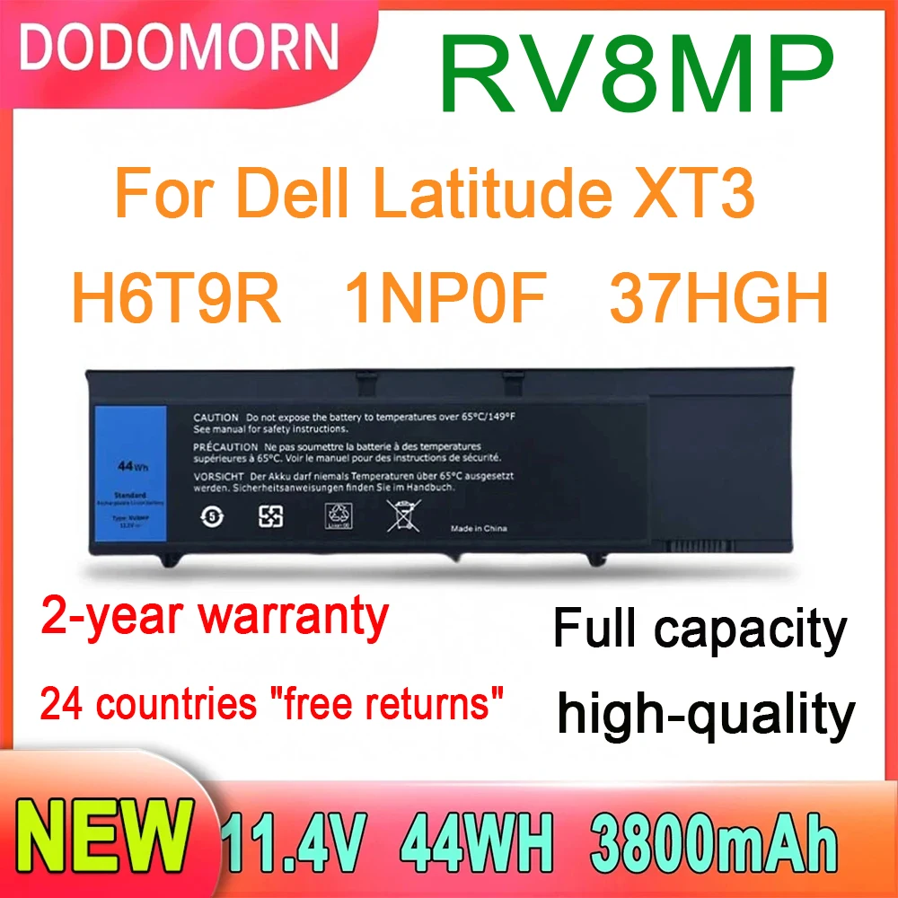 

Запасные части DODOMORN RV8MP для ноутбука Dell Latitude XT3, перезаряжаемая литий-ионная батарея H6T9R 1NP0F 37HGH 11,1 В 44 Вт/ч