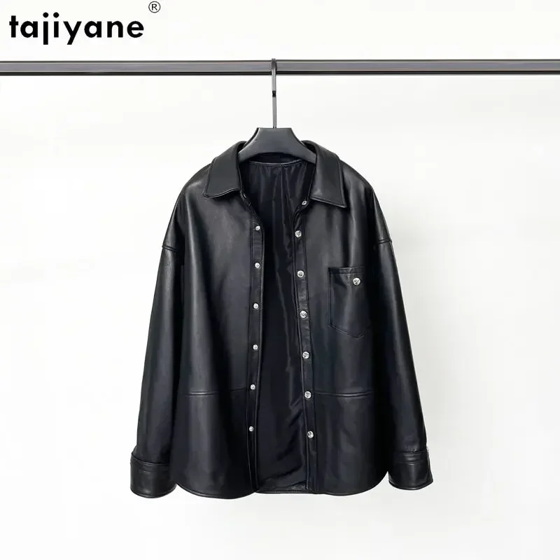 

Tajiyane Genuine Leather Jacket Women Loose Single-breasted Leather Jackets for Women 2023 Real Sheepskin Coat Korean Fashion