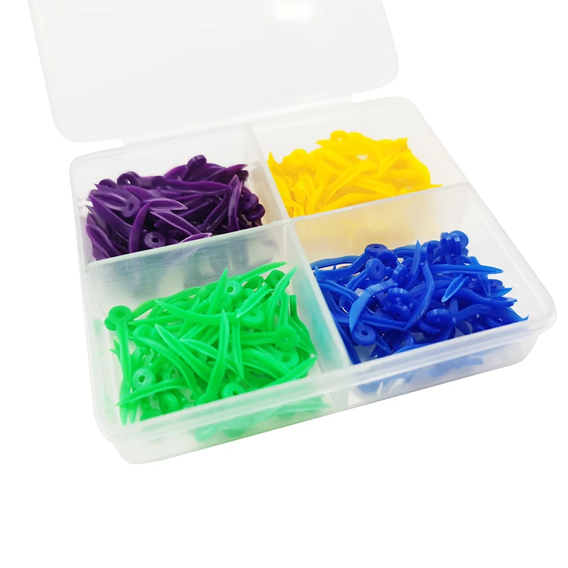 200Pcs/box Disposable Dental Interdental Wedges with End Circular Holes Plastic Tooth Gap Wedge Dentistry Matrix Wedges