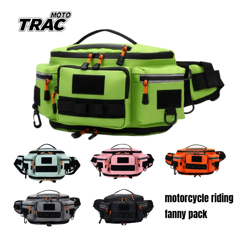 Chest Bag Motorcycle Waist Bag Men Fishing Lure Bag Sports Hunting Fanny Pack Outdoor Hiking Running Rig Pouch Multi-pockets