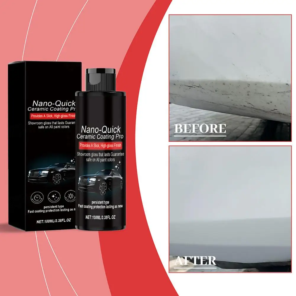 100ml Car Nano Ceramic Coating Advanced Hydrophobic Dust Proof Glass Coating for Auto Paint Protection Long Lasting Gloss