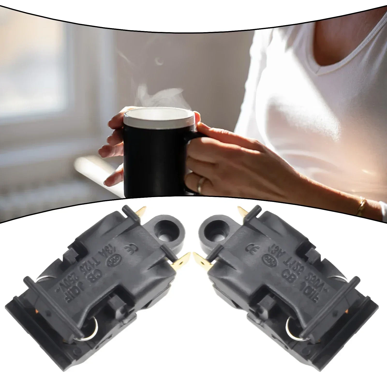 2PCS Kettle Switch 13A/16A Power ​Electric Kettle Thermostat Switch Steam Automatic Power Off Switch Kitchen Tool