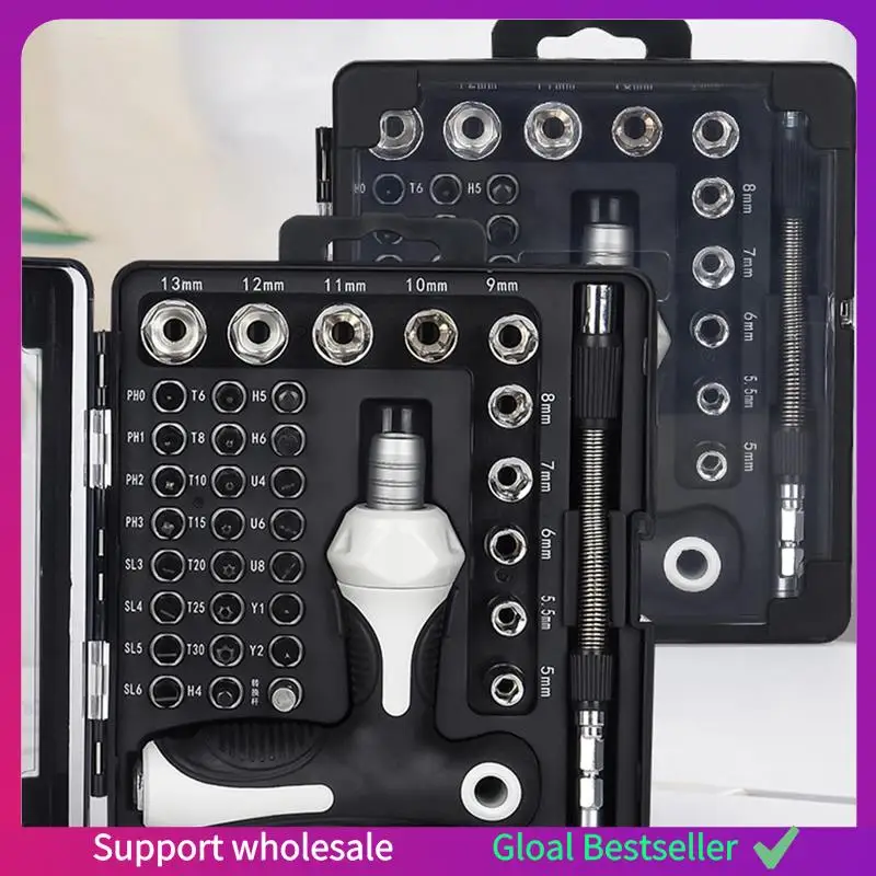 A38M 38 In 1 Precision Screwdriver Bit Set Screwdriver Non-Slip Handle Telescopic T-Shaped Sleeve Repair Tool