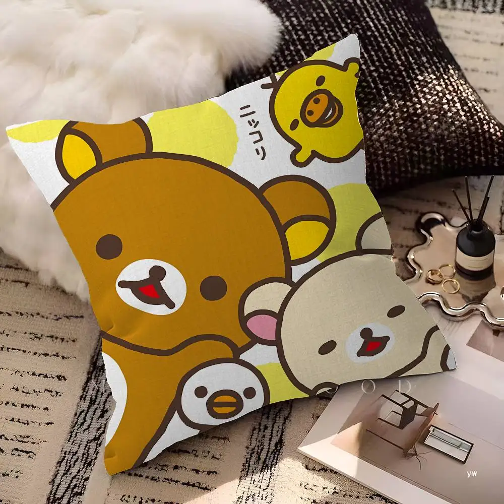 Cute Cartoon Rilakkuma Personalized picture text home decorative pillows Household Gifts 45x45cm 6