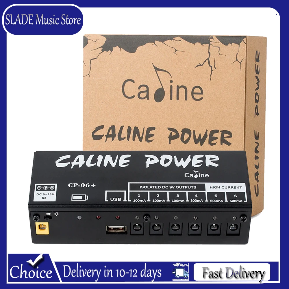 

Caline CP-06+ Guitar Effect Pedal Power Supply Provides 6 Independent Outputs Anti-Interference Noise Guitar Accessories