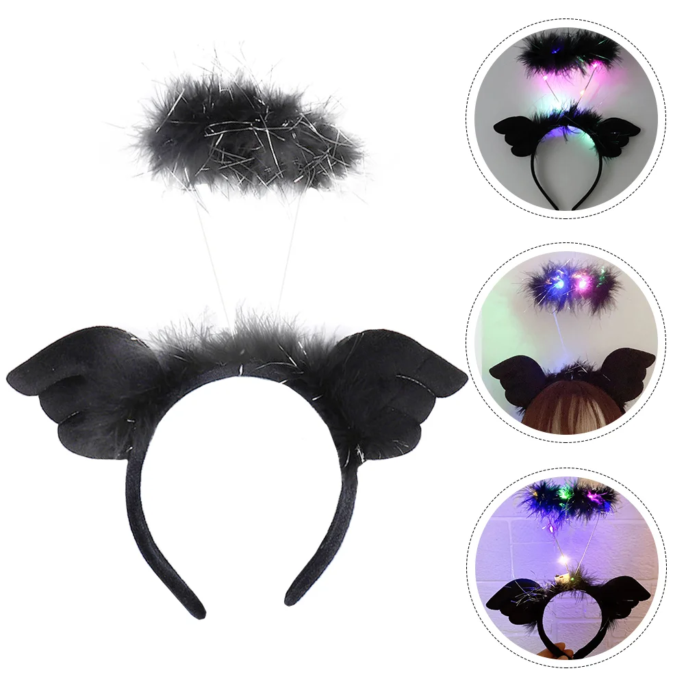 Head Band Angel Headband Party Headdress Wing Wings Hair Decorations Black