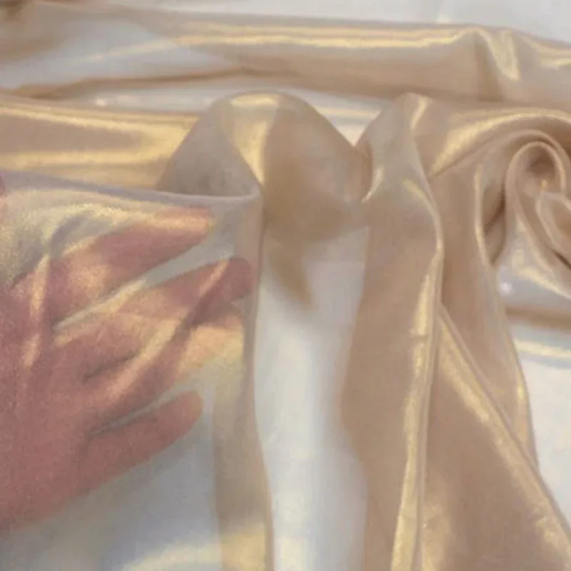 Cosplay Chiffon 30D Golden Bronzed Fabric Shiny Party Decoration Costume Dress Fabric DIY