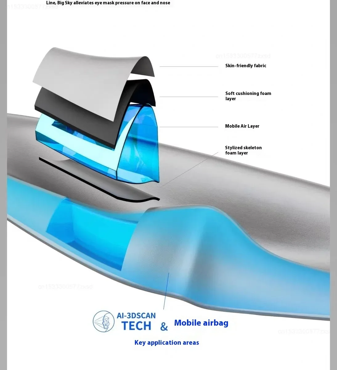 Dreamlight 4Spro Airbag Augenmaske Seiden-Textur Verdunkelung Schlafmaske für Erwachsene Augenermüdung Tragbare Schlafbrille Augenmaske – Detail 5