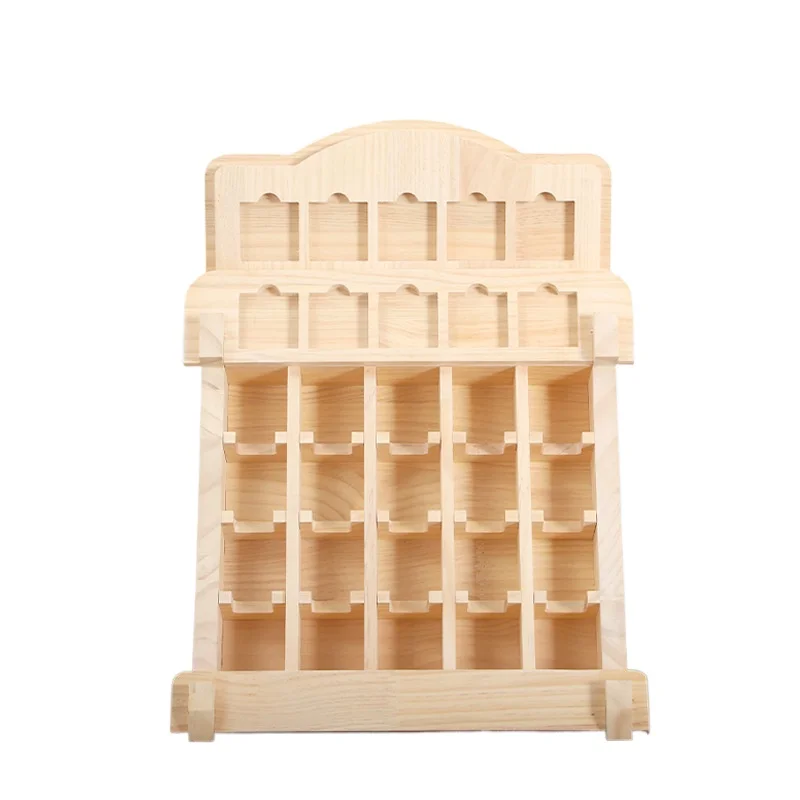 

Wooden Desktop Planet Card Display Stand Children's Card Finishing Shelf New Multi-grid Storage Shelf