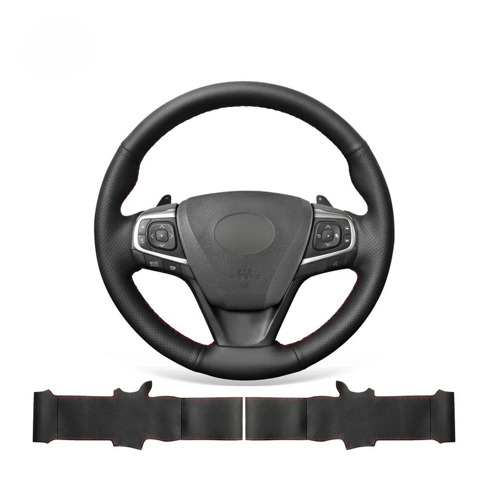 

DIY Hand-Sewn Anti-Slip PU Leather Steering Wheel Cover Wrap for Toyota Camry Avalon Avensis Auto Interior Accessories