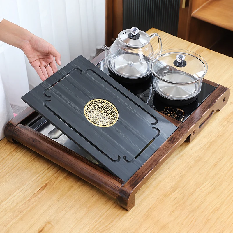 

Stone Chinese Tea Tray Serving Luxury Decorative Accessories Living Room Office Drainage Tea Tray Tableware Bandejas Teaware