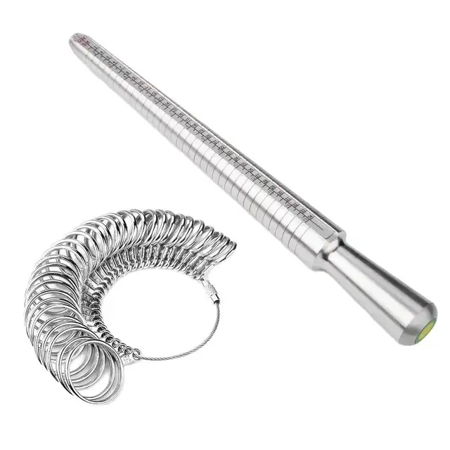 Metalowy zestaw do pomiaru rozmiaru pierścienia HK/US/JP/UK/EU Narzędzie do pomiaru rozmiaru pierścieni Zestaw do pomiaru rozmiaru biżuterii dla mężczyzn Kobiety Stal