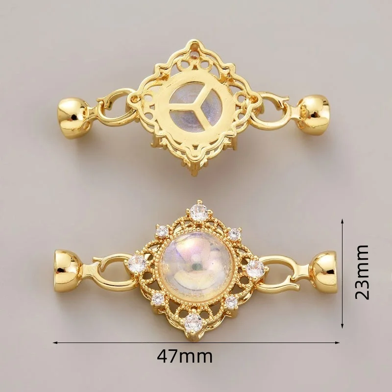 1 Piece Pearl Necklace Bracelet Link Buckle Vintage Emerald Zirconium Handmade Closing Buckle DIY Jewelry Accessories Wholesale