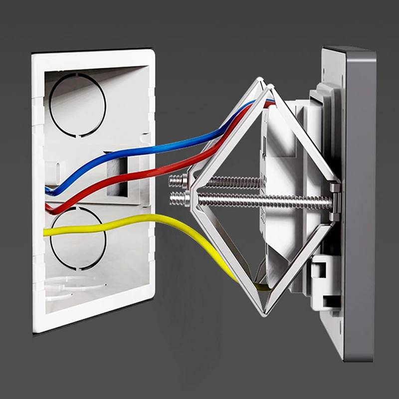 جهاز إصلاح مقبس الحائط الحديد والنايلون ، صندوق أسفل التبديل ، قضيب دعم ثابت ، الملحقات الكهربائية ، 84 نوع ، 118 ، 2 قطعة