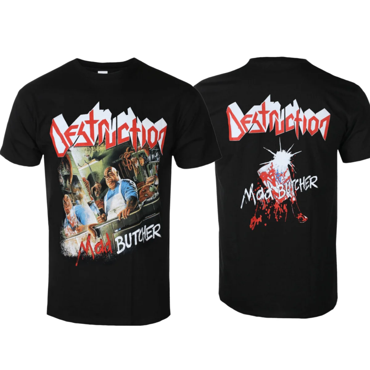 DESTRUCTION - Camiseta con estampado MAD BUTCHER, unisex, estilo retro de banda de thrash metal, top informal estilo streetwear