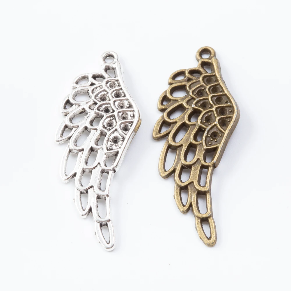 22pieces（wing ）vintage zinc alloy charm metal pendant DIY jewelry discovery making accessories2845