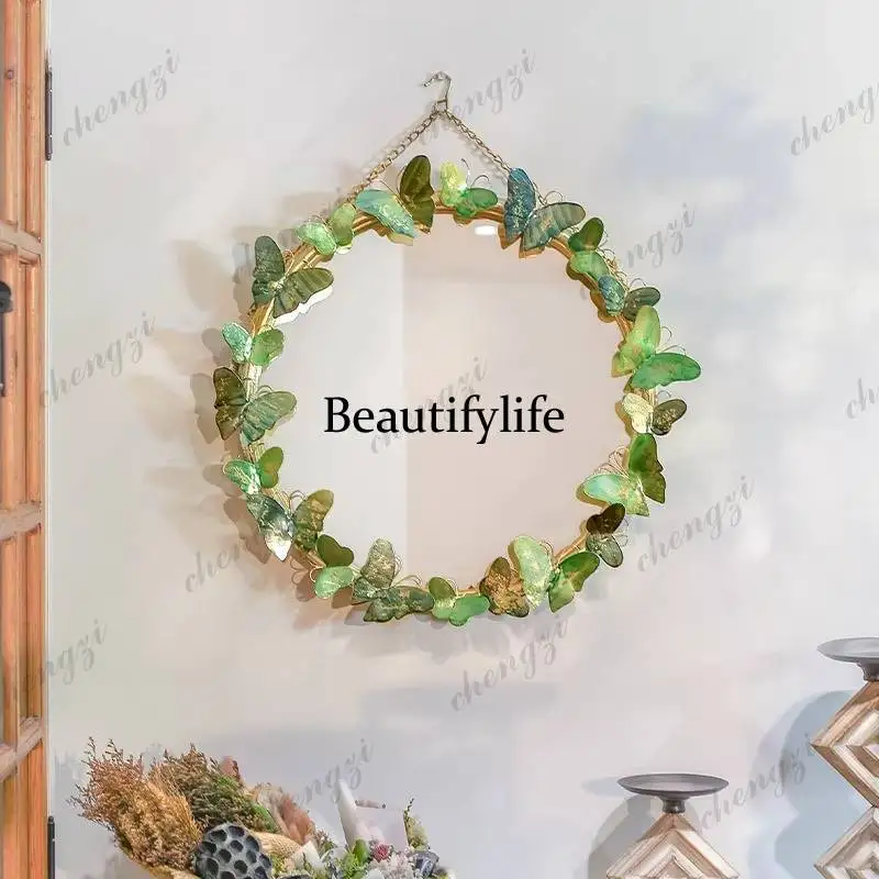 A68Decoration Round Mirror Decor Universal Antique Infinity Mini Art Mirror Decor Wall Bedroom Custom Espejos Vintage Home Decor