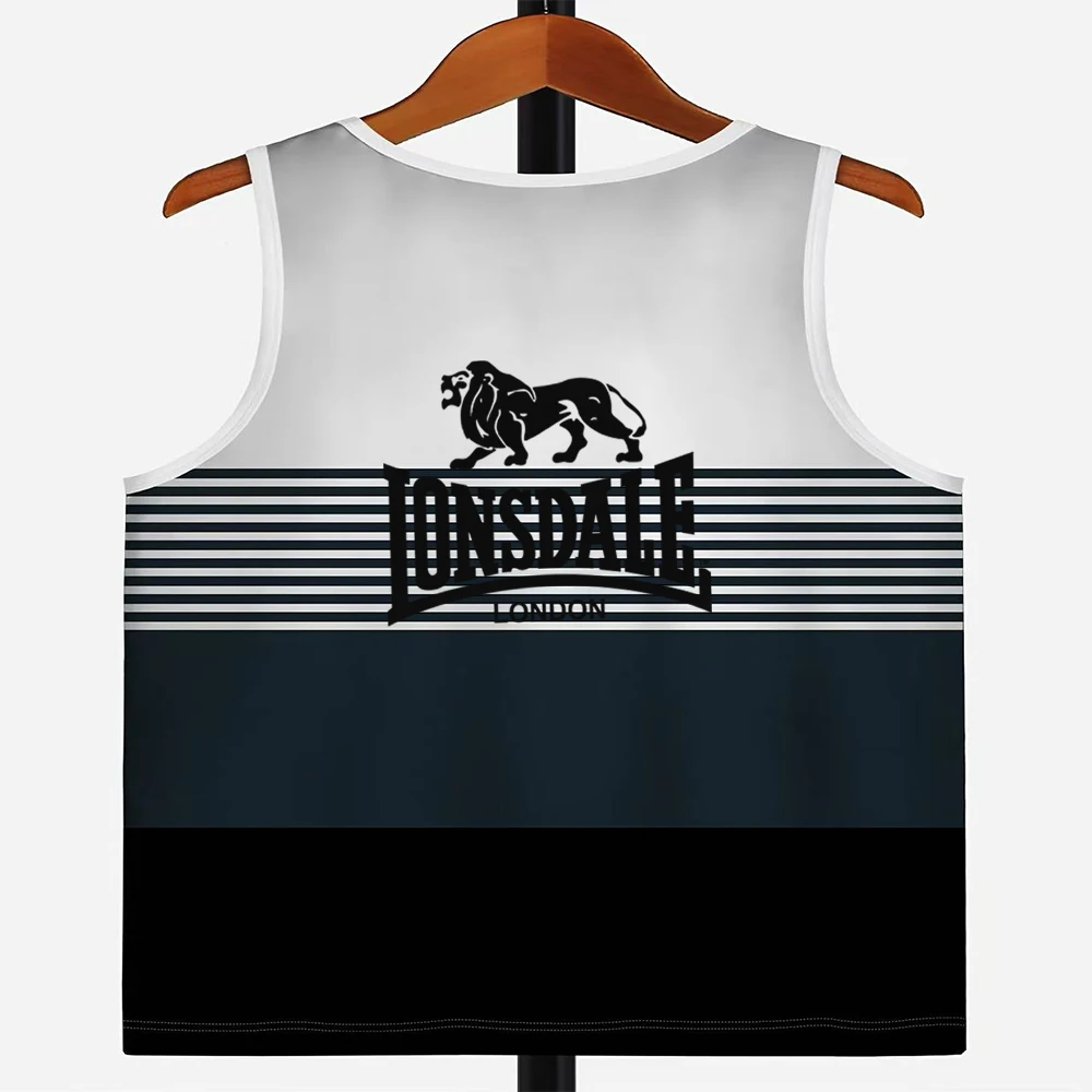 Men's retro 3D digital LONSDALE printed street casual multifunctional loose short sleeved T-shirt, comfortable vest for both men