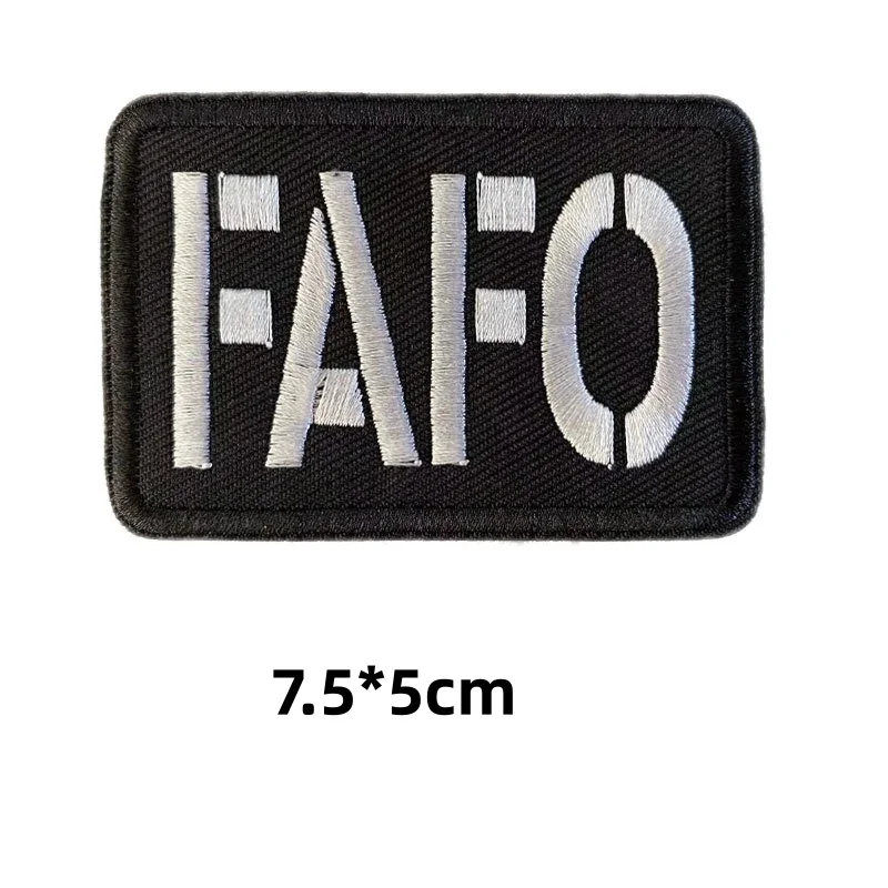 English Letters Morale Badge Taylor Personality Embroidery Hook and Loop Patches Tactical Backpack Jacket FAFO Stickers