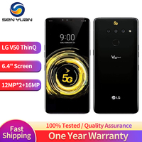 LG V50 ThinQ 4G LTE 5G Cell Phone 6.4' 6GB +128GB ROM Dual Front Triple FingerprRear Camera Unlocked LG V50 cellphone