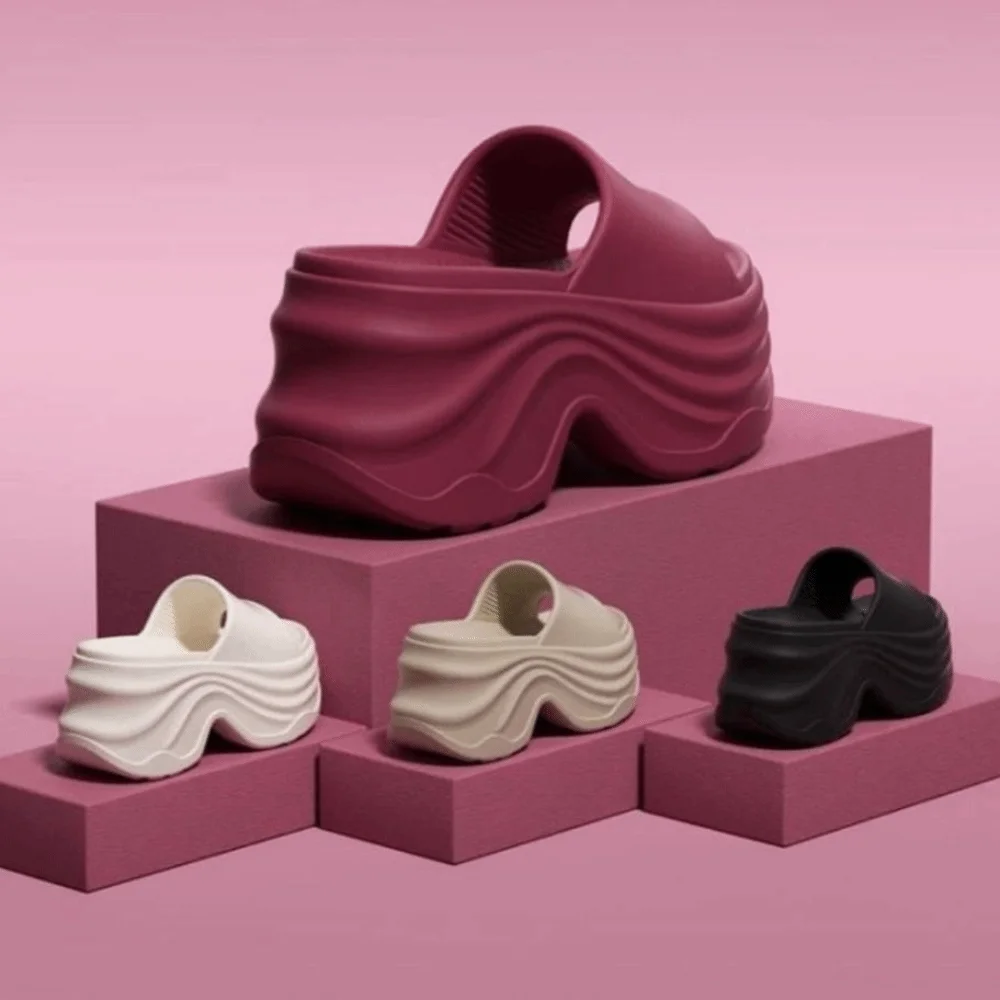 Erhöhte Absatzhöhe Dicke Sohle Anti-Rutsch-Slipper für Damen mit 10 cm Absatz, geruchshemmend, aus EVA – Coole Slipper – Detail 12