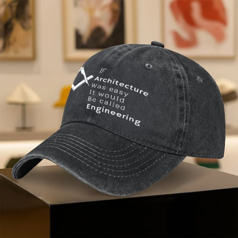 Engineer-Style Vintage Snapback Baseball Cap with Construction Print for Men and Women