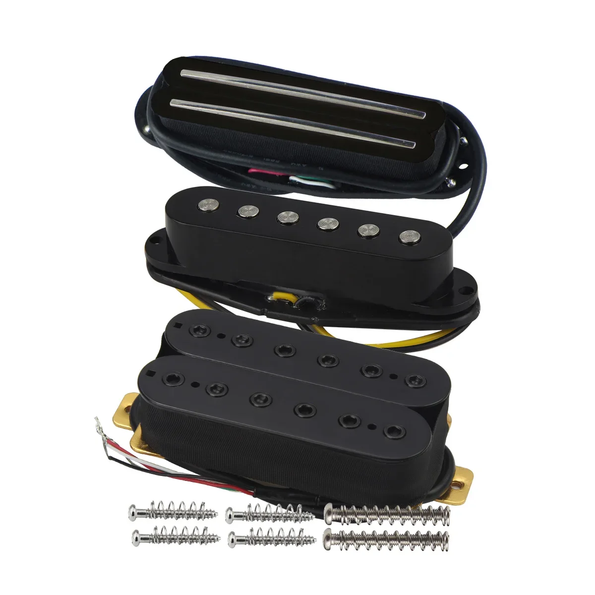 

Set of Ceramic Magnet Dual Hot Rail /Single Coil /Humbucker Guitar Pickup SSH Set for Neck/Middle/Bridge Position Black