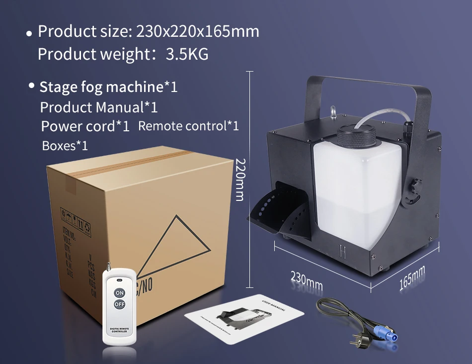Aicpose 500W Bühnen-Rauchmaschine mit 1,5L großem Kraftstofftank für DJ-Disco-Hochzeits-Weihnachtsfeier-Requisiten – Detail 6