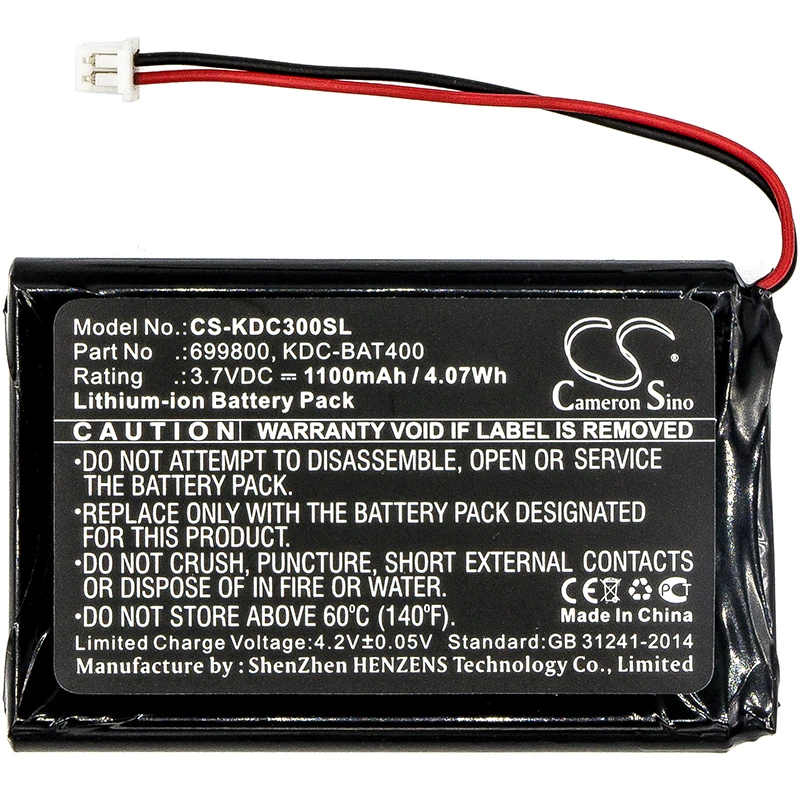 GreenBatteryPower CameronSino 바코드 스캐너 리튬 이온 배터리, KOAMTAC 699800,KDC-BAT400,KDCSPB1200,KDC30 용, 1100mAh, 3.7V, 4.07Wh