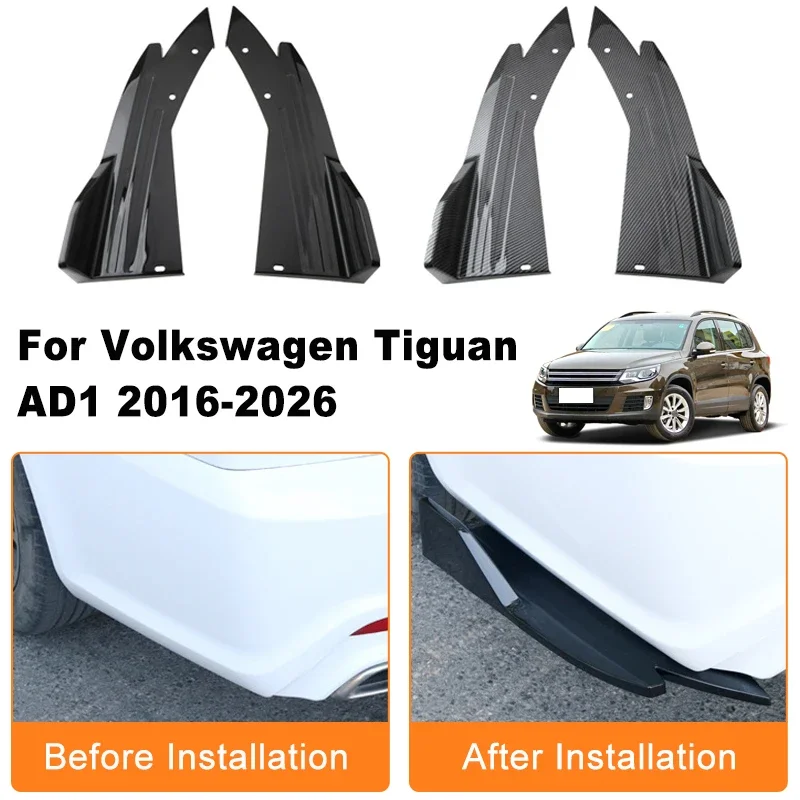 

Car Rear Bumper Spoiler Lip Diffuser Side Skirt Splitter Wrap Angle Anti-Crash For Volkswagen VW Tiguan AD1 2016-2026 2017 2018
