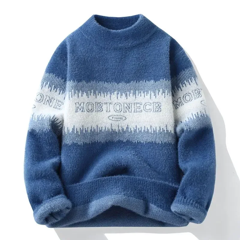 

Half High Necked Sweater for Men and Women Handsome Fashionable Personalized Warm and Versatile Knitwear Base Sweater TopGarment