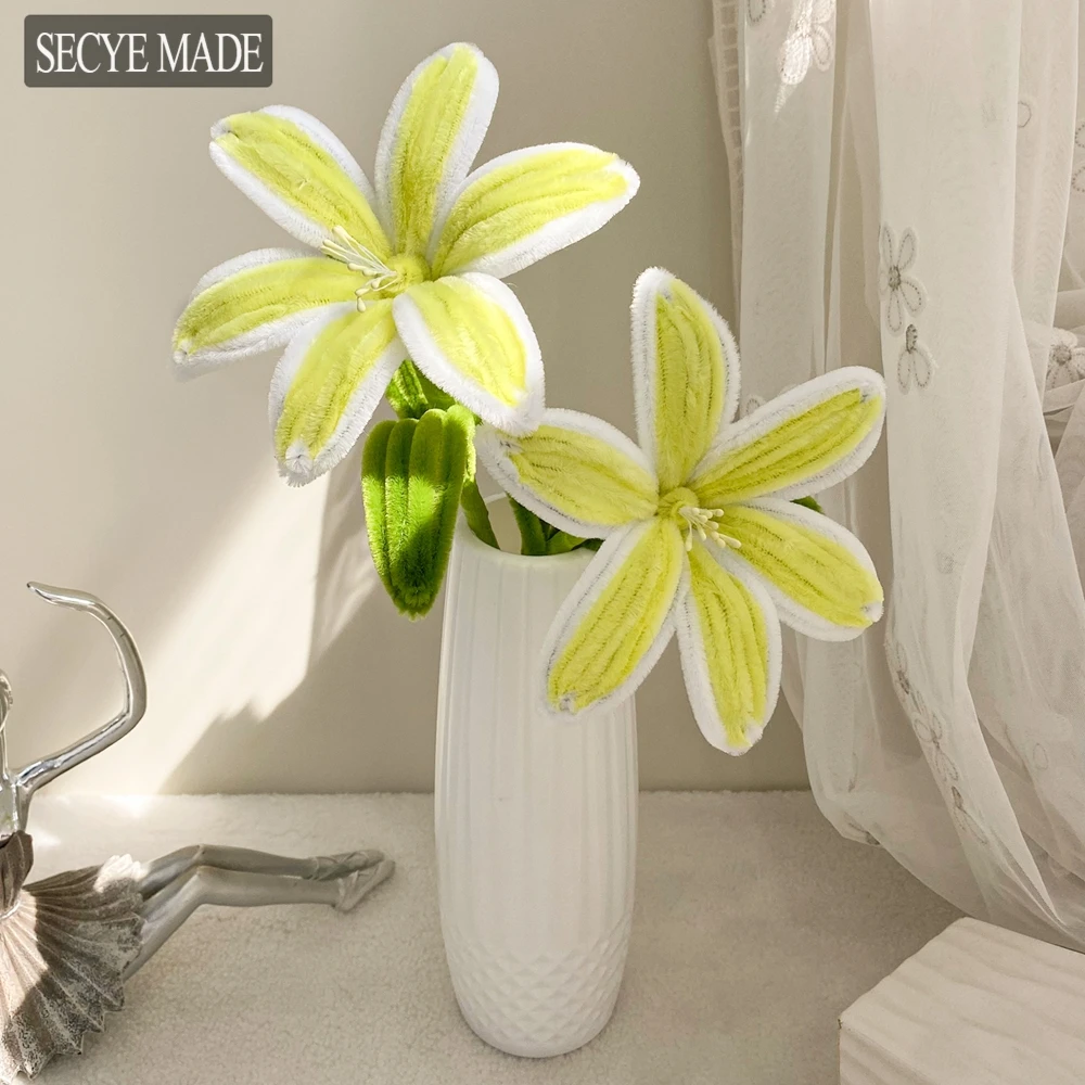 

1/3/6PCS Artificial Lily Pipe Cleaner Bouquet Upgraded Encrypted DIY Handmade Craft Project Graduation Gift Holiday Gifts K96