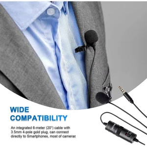 BOYA BY-M1 Condenser Lapela Clip-On Microphone 3.5mm TRRS 6m PC PC Iphone DSLR Camera YouTube Streaming Recording 8 Main sales microphone Boya - №5