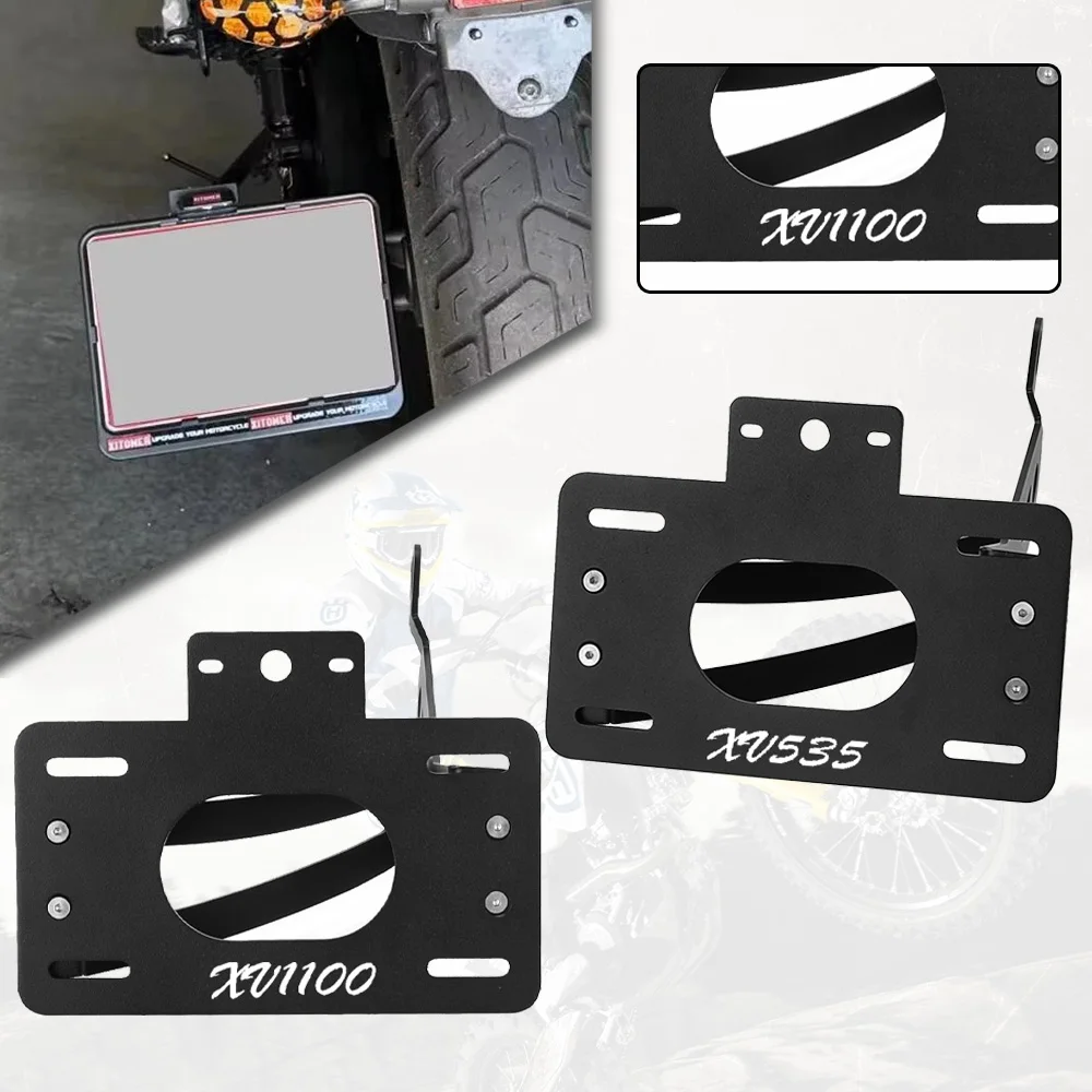 

Motorcycle Side Mount LED License Plate Light For Yamaha XV1100 Virago XV535 535 Registration Number Holder Bracket Rear Lamp