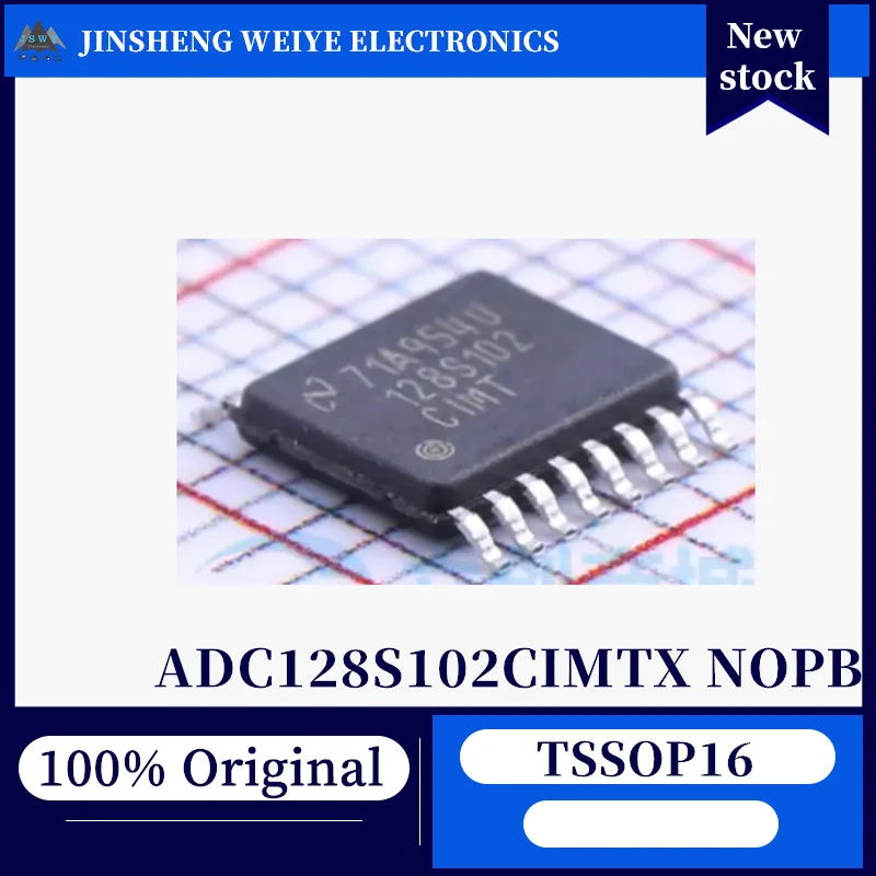

(5/50 pieces) ADC128S102CIMTX 128S102CIMT TSSOP16 12-bit 8-channel 1MSPS sampling rate SAR type ADC 100% new, original,