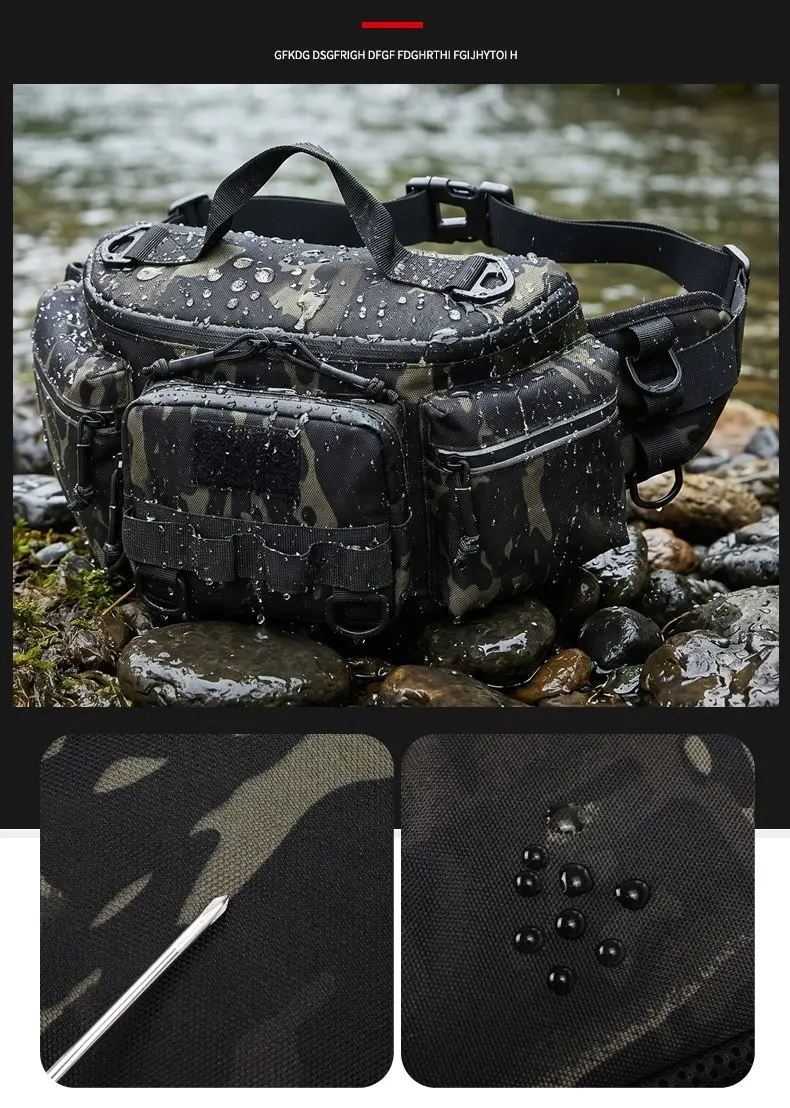 Multifunktionale Hüfttasche Taktische Camping-, Wander-, Kletter-, Brust-, Hüft- und Umhängetasche Angelzubehör-Köder-Aufbewahrungsrucksack – Detail 9