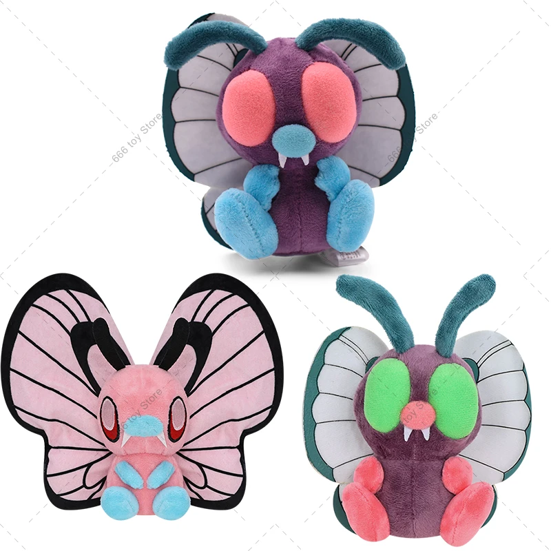 3 Styles Pokemon Plush Butterfree Shiny Butterfree Animal Stuffed Toy Cartoon Peluche Dolls Christmas Gift Soft Stuffed Dolls