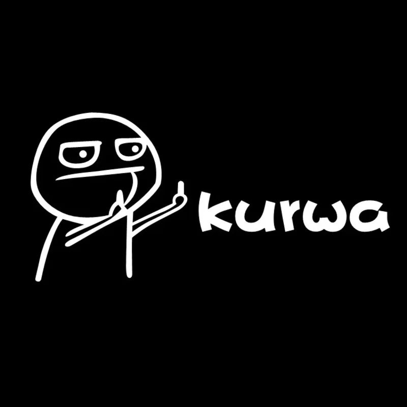 Polish Kurwa Funny Car Sticker Waterproof Vinyl Decal Rude For Auto Bumper Rear Window Motorcycle Helmet Auto Styling Parts view 2