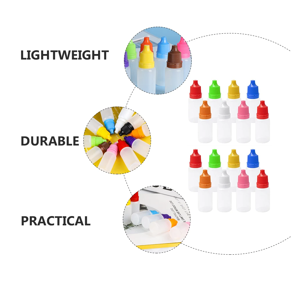 

50pcs Empty Dropper Bottles Translucent Squeezable Mini Portable Leak-Proof Essential Oil Pigment Eye Drop Liquid Storage